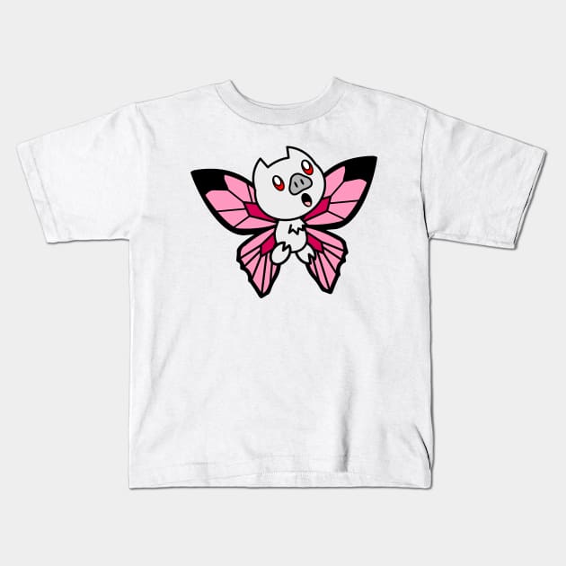 White ButterBat Kids T-Shirt by CoreyUnlimited